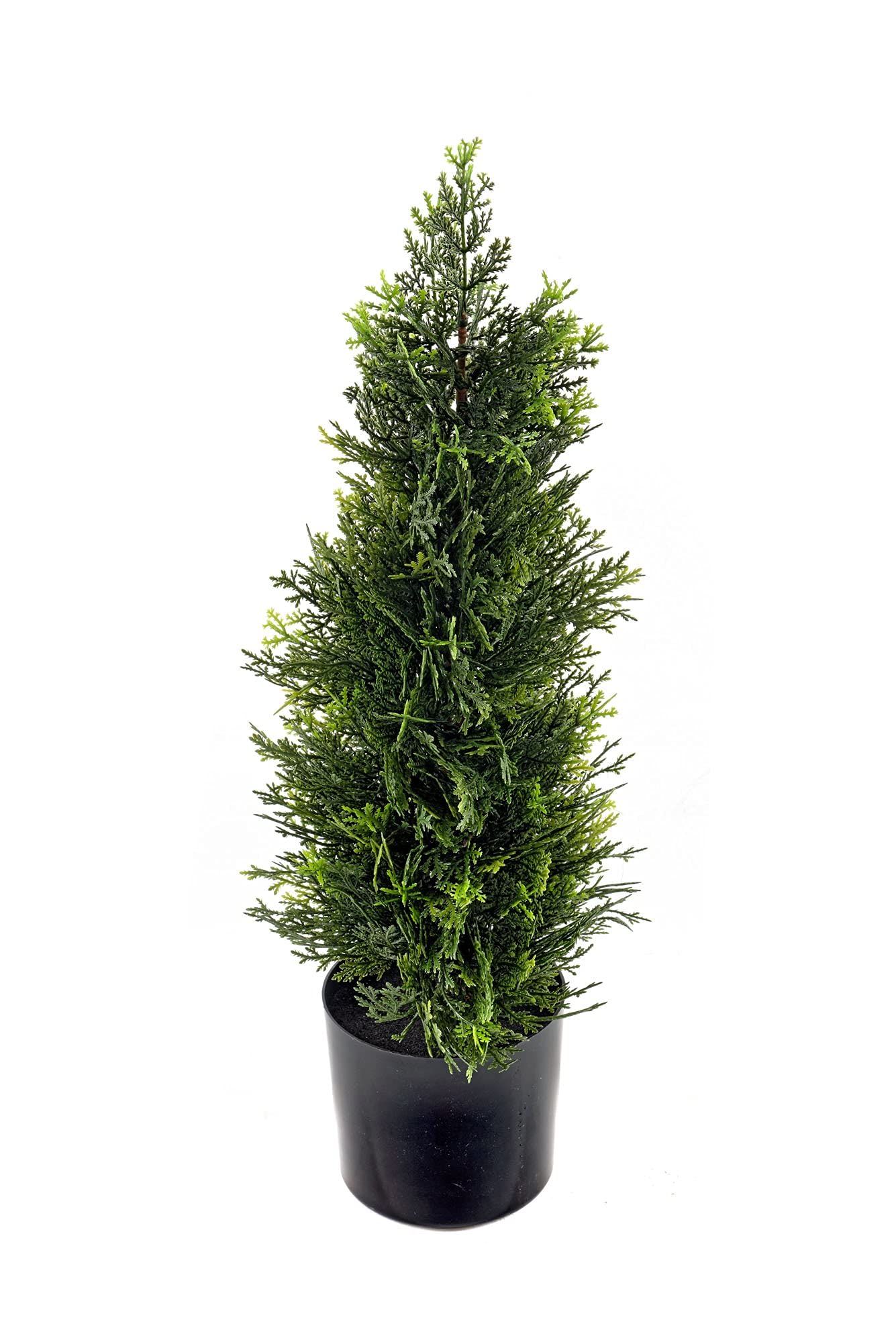 Cèdre artificiel de 58 cm : plante topiaire pour déco extérieure et jardin