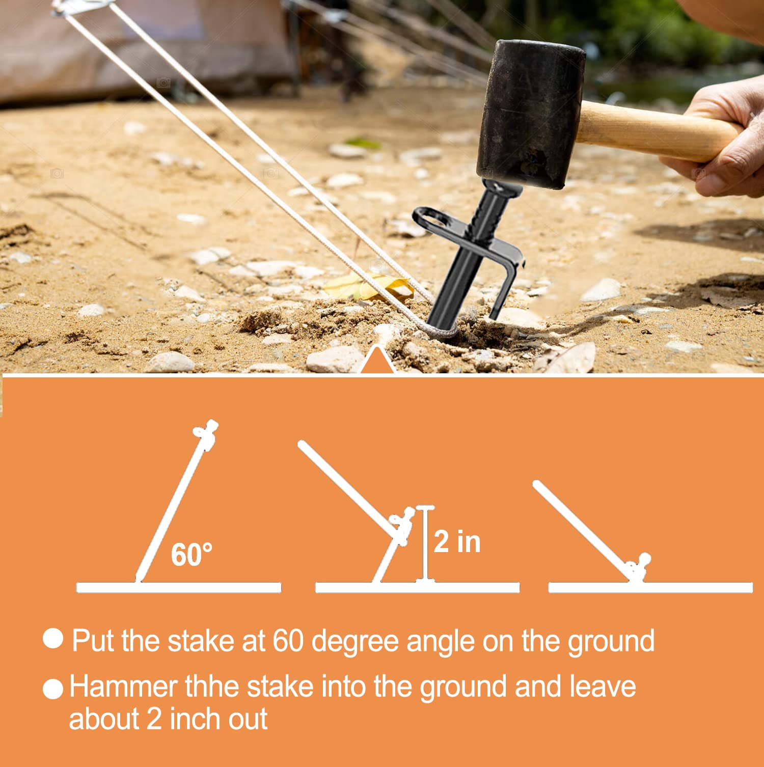 Aoipend Heavy Duty Tree Stakes Kit - 6 Pcs Metal Stakes & Straps, 80ft Reflective Guy Lines for Young Trees & Outdoor Tents - Image 4