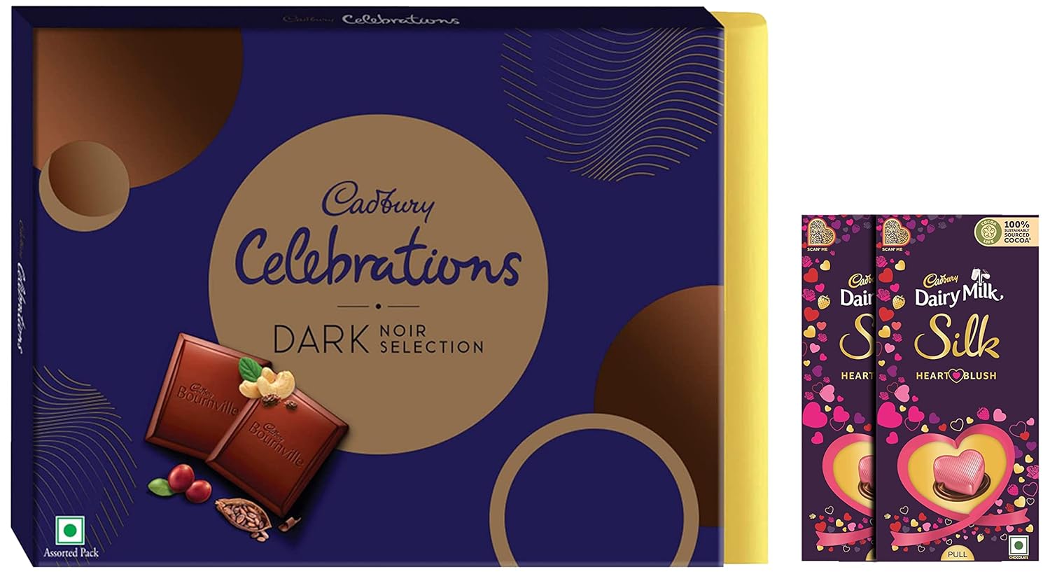 Cadbury Dairy Milk Silk Valentine's Heart Blush Bar, 2 X 250 g