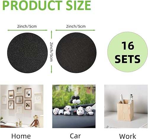 Miniatura 2 de Kokatahi 16 juegos de cinta autoadhesiva redonda de 2 pulgadas, cinta adhesiva de doble cara de grado industrial, se puede utilizar para el hogar,