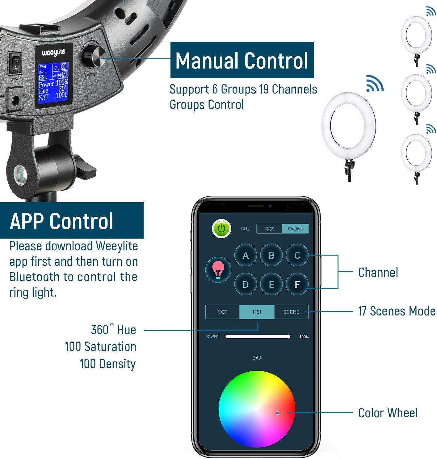 Best Deal Cheap 🛒 Weeylite WE-10 18 inch RGB Ring Light with Phone Holder, LED Ring Flood Light Kit with Stand for Makeup/Selfie/YouTube/TikTok/Live Stream, 2500K-8500K/RGB/LCD Screen/APP Control Circle Video Light Best Deal Cheap 🛒 Weeylite WE-10 18 inch RGB Ring Light with Phone Holder, LED Ring Flood Light Kit with Stand for Makeup/Selfie/YouTube/TikTok/Live Stream, 2500K-8500K/RGB/LCD Screen/APP Control Circle Video Light