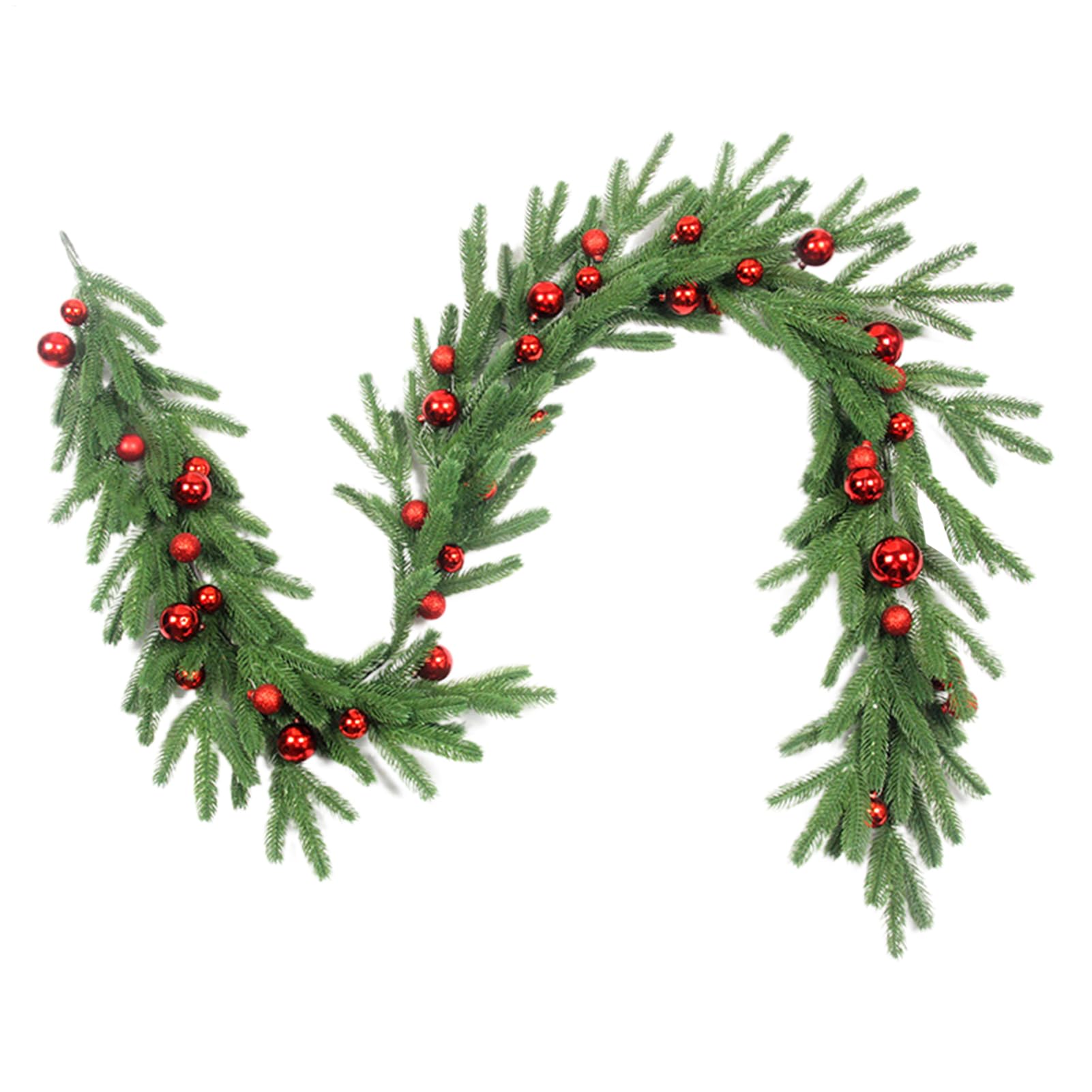 Couronne De Porte De Noël Décoration Murale et Porte en Branches de Pin | Guirlande Décorative En Végétation Artificielle Pour Décoration Maison Intérieur Extérieur Terrasse Jardin