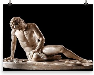 Dying Gaul Roman Sculpture Poster Print Wall Art Historic Ancient Roman Statue Reproduction 1st-2nd Century CE Decor - 18x24 inches