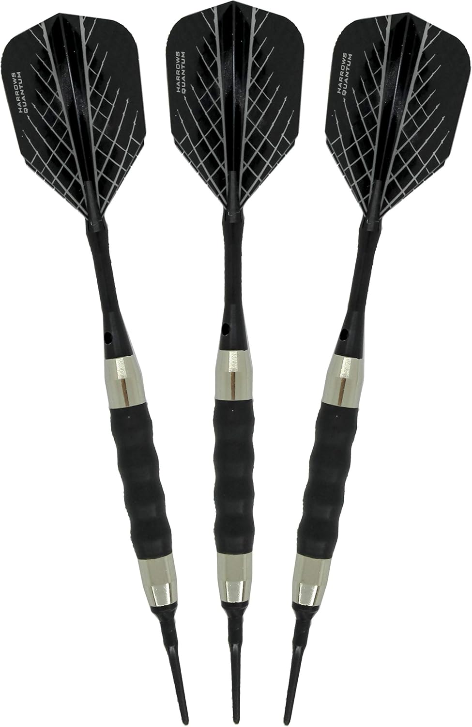 sure grip Viper Black Soft Tip Darts with Dart Case & Accessories Choice of Flights 16 or 18 Grams Plus I Love Darts Bracelet (Harrows Quantum, 16g)