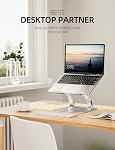 Nulaxy Ergonomic Adjustable Laptop Stand for Desk, Dual Foldable Computer Riser with Advanced Heat-Vent, Heavy-Duty Portable Notebook Holder for Posture Correction, Compatible with Mac 10-17" Laptops