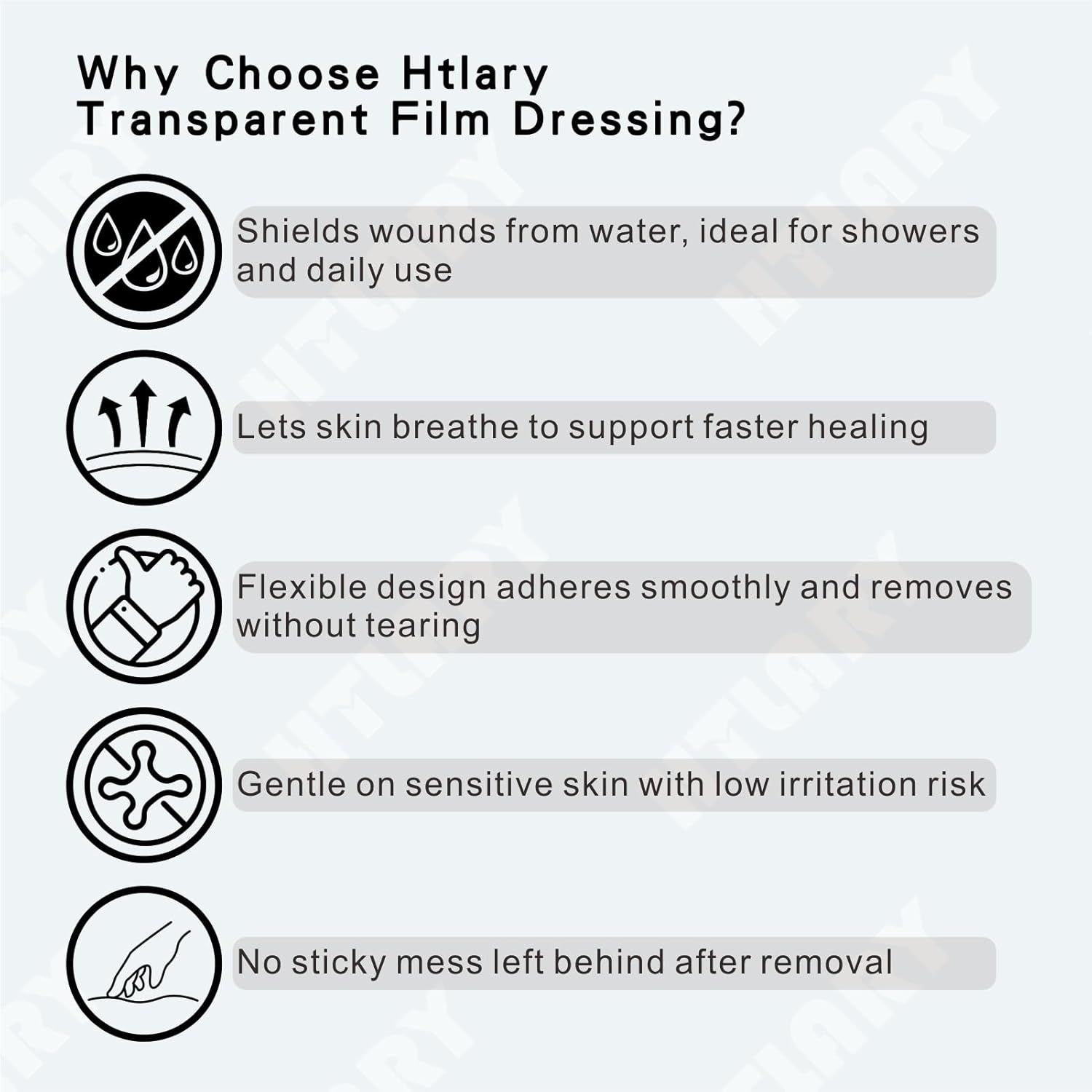 Transparent Film Dressing 2.3" x 2.7", 50 Packs, Waterproof Wound Cover Bandage, Post Surgical Shower or Tattoo Aftercare Bandage, IV Shield, Adhesive Patches - Image 3