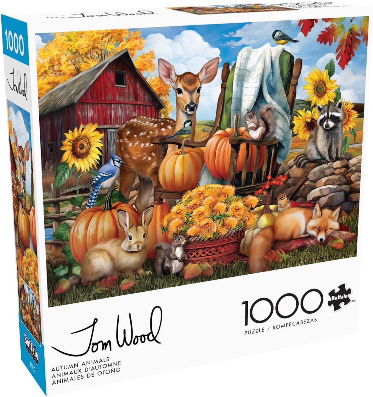 Buffalo Games – Tom Woods - Autumn Animals - 1000 Piece Fall Jigsaw Puzzle - Festive Puzzle for Adults – Precision-Cut Pieces, Halloween Artwork and Hours of Relaxing Fun