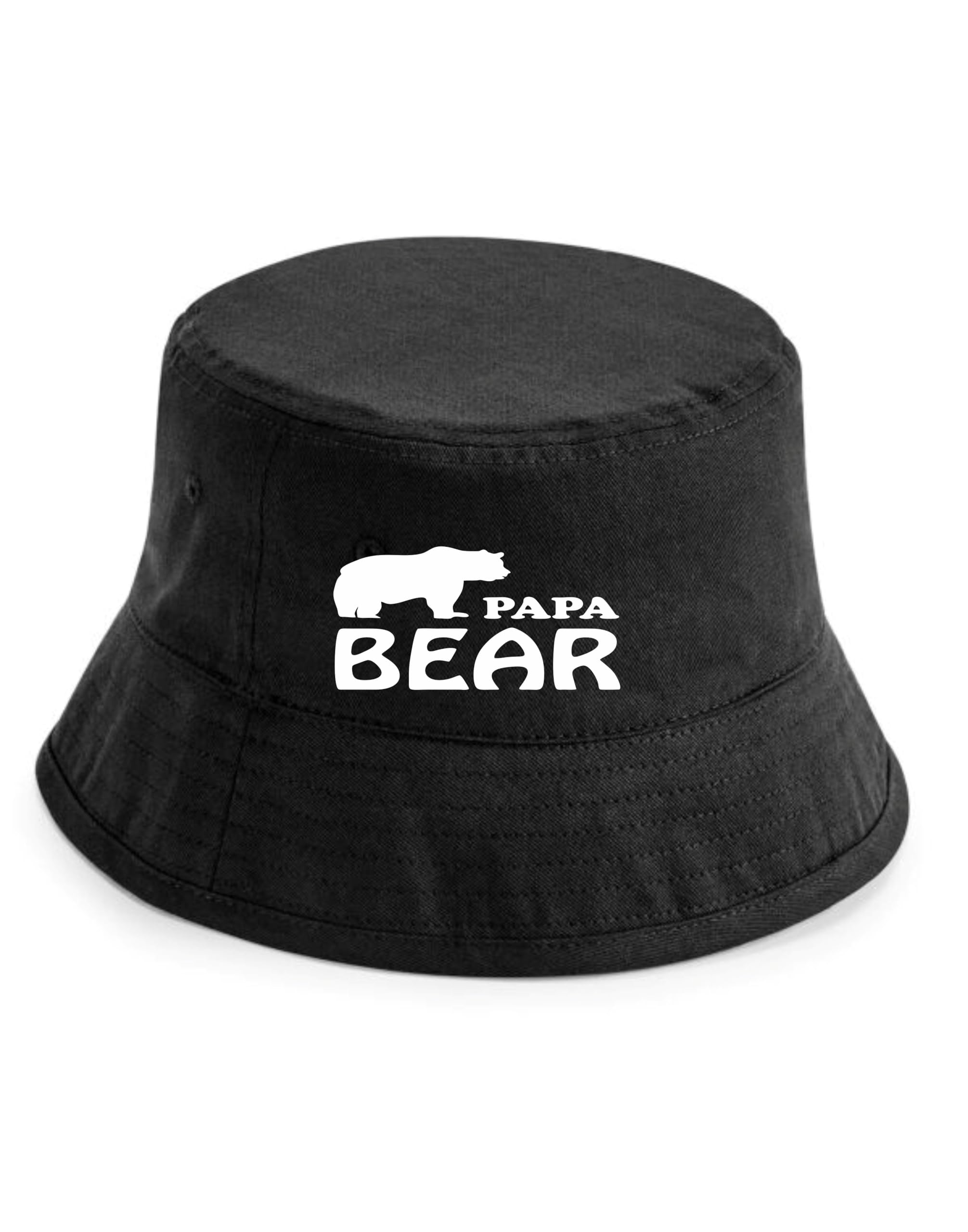 Print4u Unisex Black Papa Bear Bucket Hat Father's Day Birthday Gift For Men Lxl