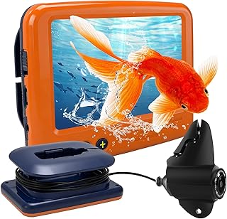 Fischfinder-Kamera, 4,3-Zoll-HD-Bildschirm, Unterwasser-Angelkamera, Weitwinkel-Infrarot-Nachtsicht-Angelkamera-Monitor mit 15 m Kabel für Eis, Fluss und Boot, Kajak-Angeln
