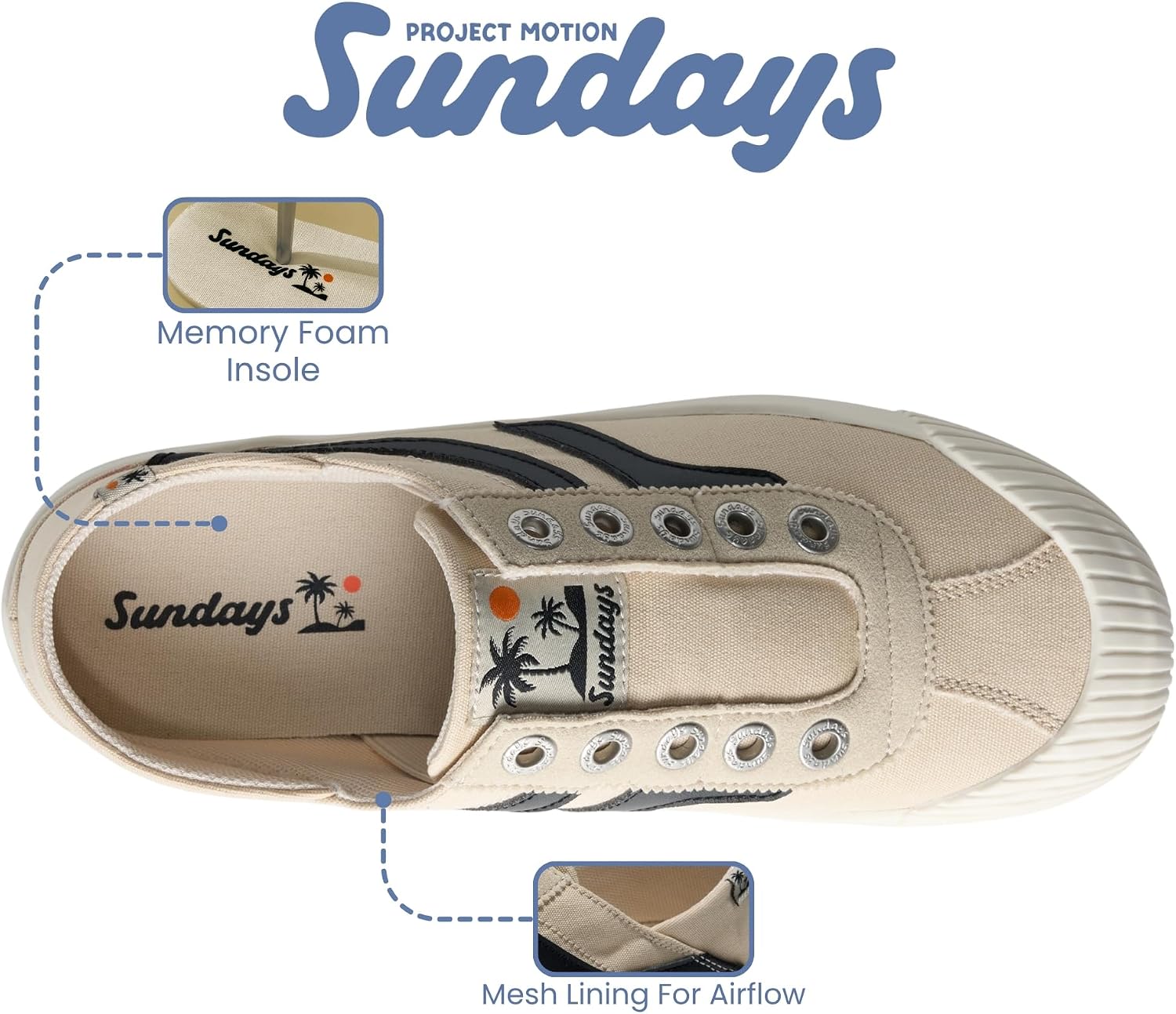 Sundays Canvas Sneakers Women - Cupsole Sneaker Mules for Women
