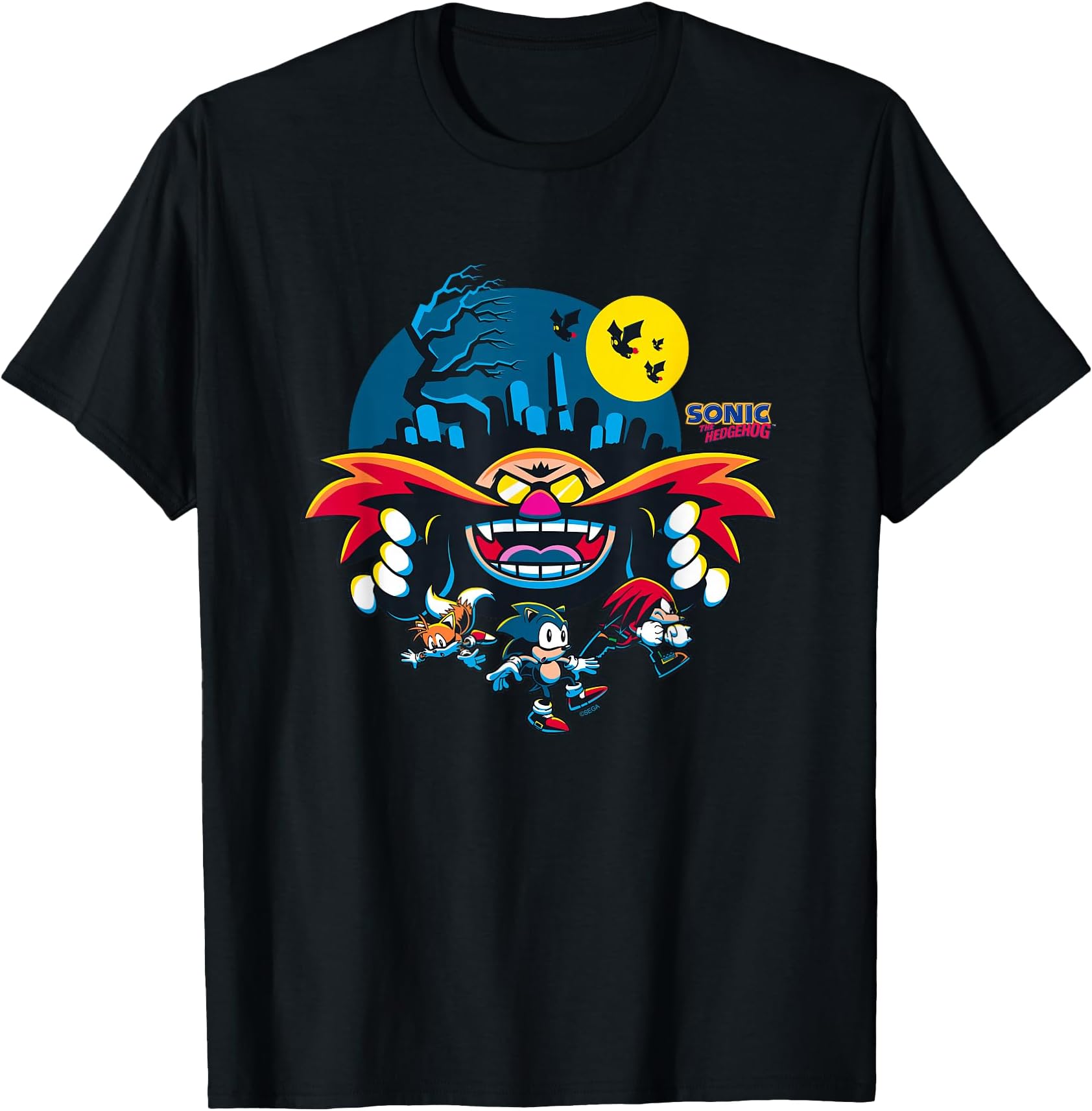 Sonic The Hedgehog Halloween Friends Haunted by Eggman T-Shirt