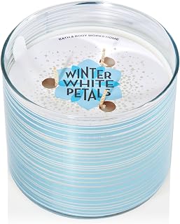 Bath & Body Works Home Winter White Petals Candle 3 Wick 14.5 Oz