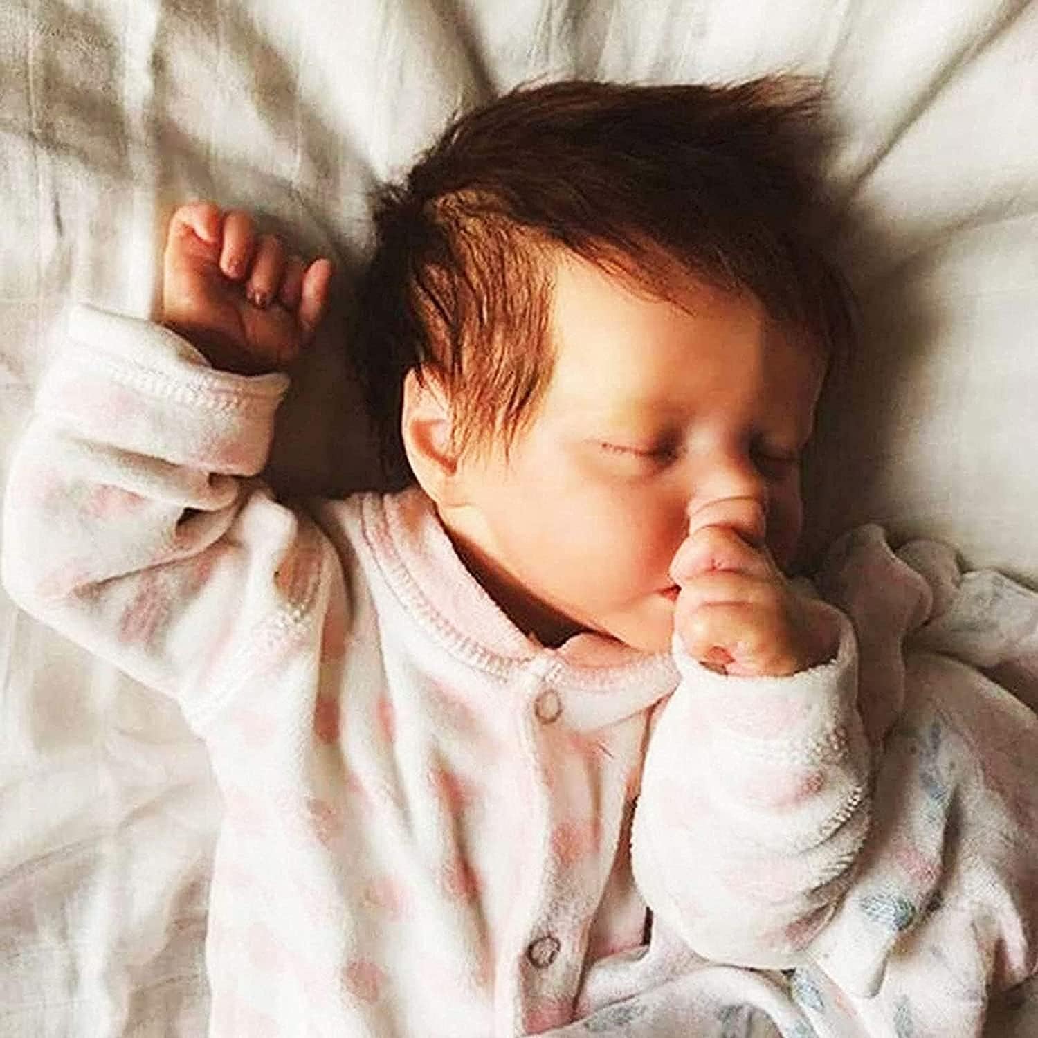 GXDHOMEReborn Baby Dolls Sleeping Girl Realistic Newborn Baby Dolls 18 Inch Silicone Real Toddler Girl Newborn Doll