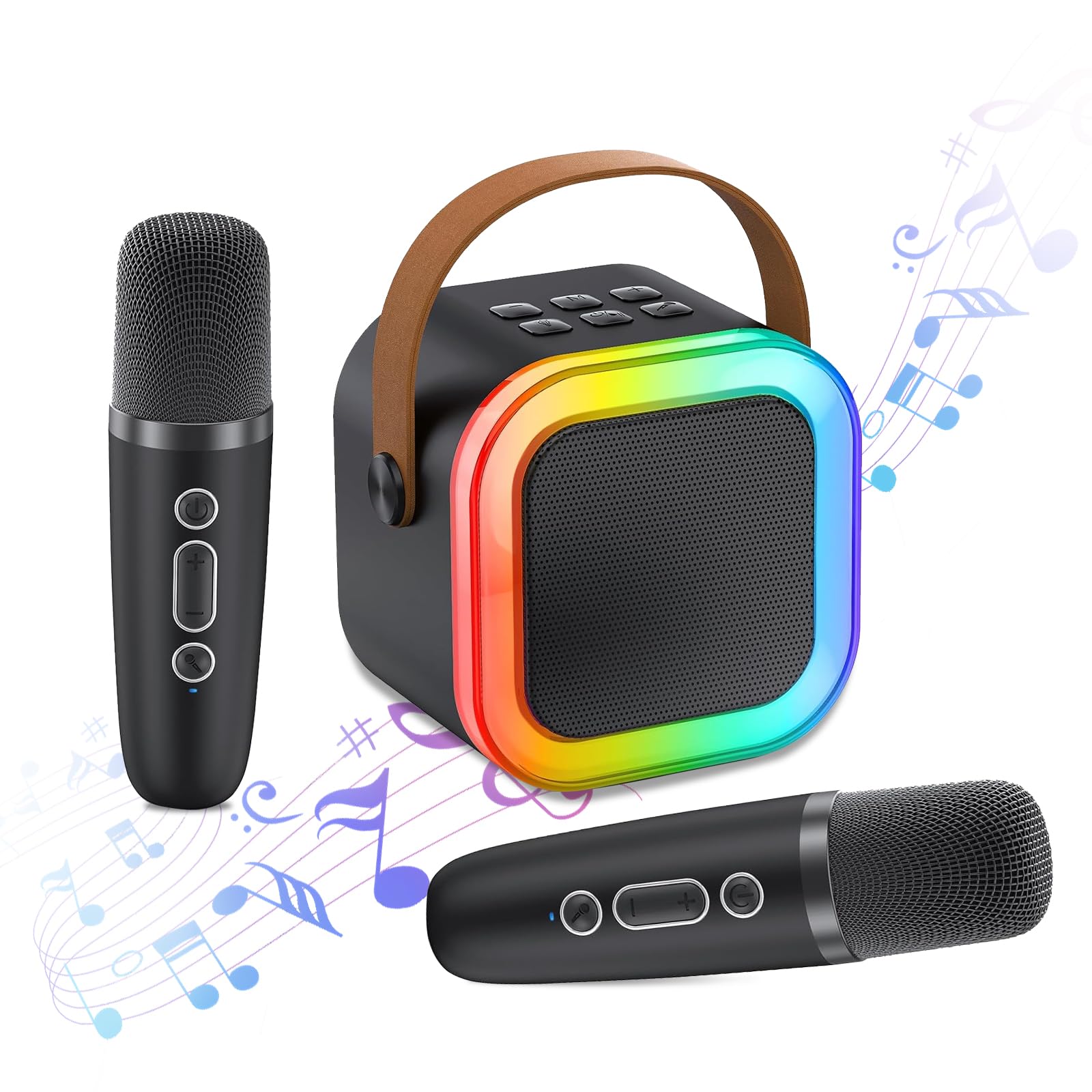 HolyCrab カラオケセット【最新デザイン登場】高低音強化機能搭載 Blue Amazon | HolyCrab カラオケセット Bluetoothマイク 2本 Mini