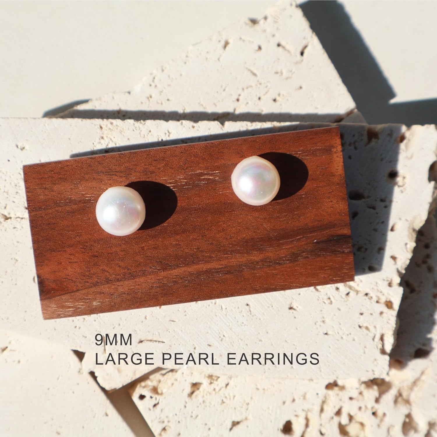 3 Pairs AAA+ White Freshwater Cultured Pearl Earrings for Women,925 Sterling Silver,Size 3 9mm - Image 4