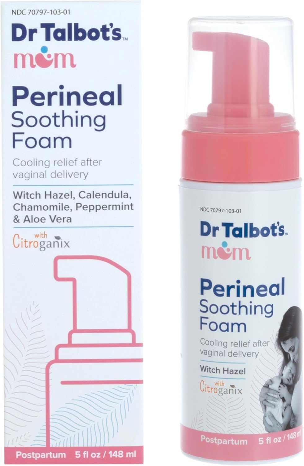Dr. Talbot’s Mom Perineal Soothing Foam – Cooling Postpartum Relief with Witch Hazel and Citroganix – Postpartum Essentials – 5 fl oz