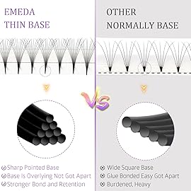 EMEDA 180 Fans Premade Fans Eyelash Extensions Thin Base 10D Stable D Curl Pointy Base Premade Lash Extensions Fans Pre Fanned Volume Lash Extensions (10D 0.07 D 10mm)