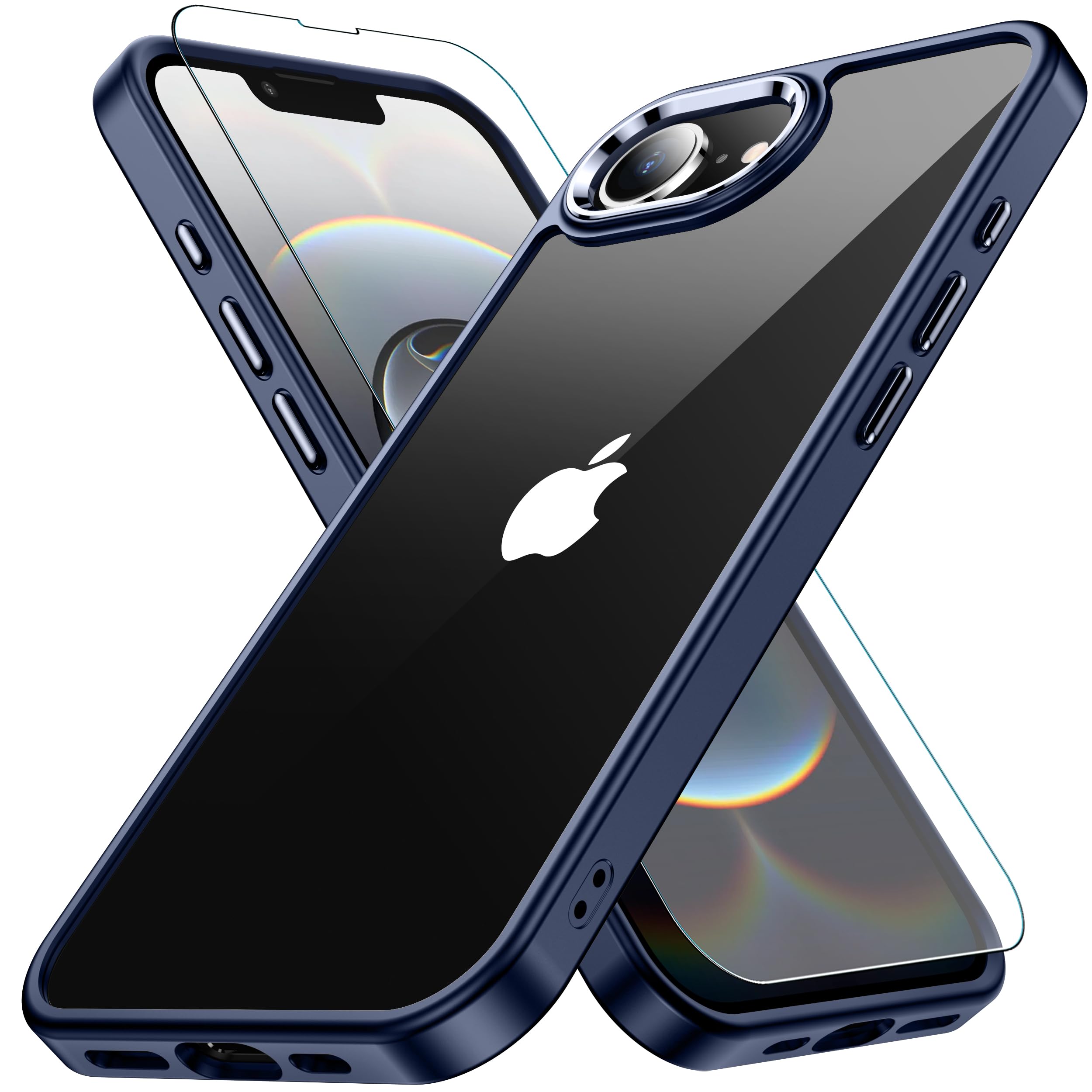Amazon.co.jp: iPhone 16e ケース ブルー 耐衝撃 ガラスフィルム
