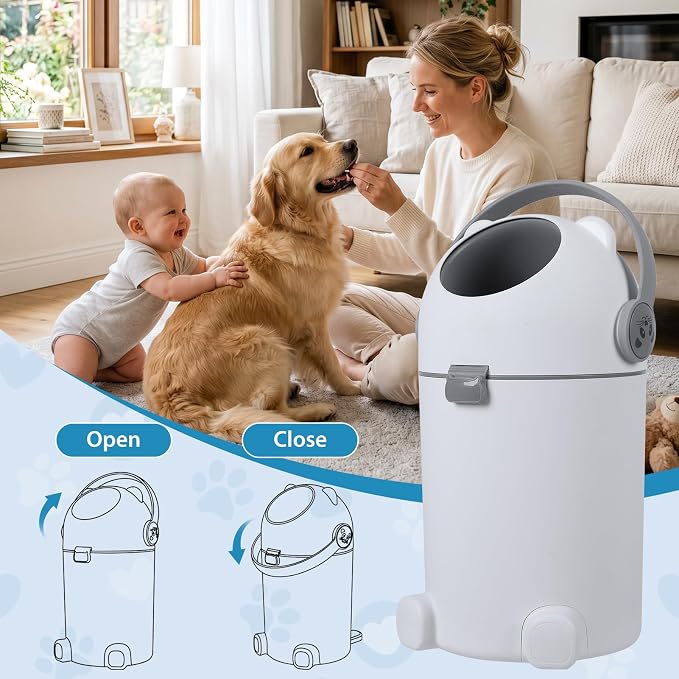 Contenedor para pañales con sello hermético 15L gris miniatura 3
