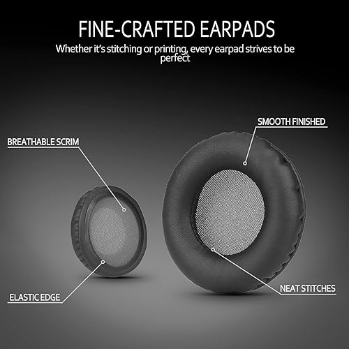 Miniatura 3 de Krone Kalpasmos Almohadillas de repuesto para auriculares de 2.953 in para auriculares Audio Technica ATH S200BT, fundas de repuesto para Sony