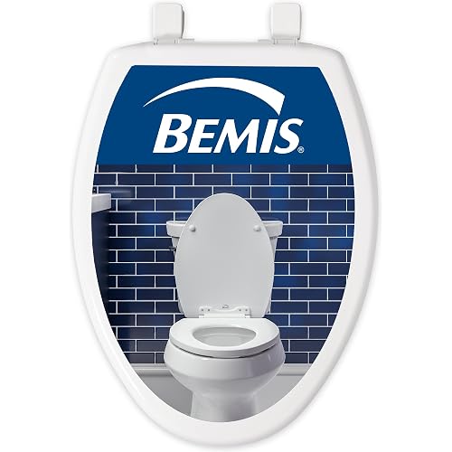 Bemis Slow Close Elongated Toilet Seat, Easy Clean Hinges, White | Soft close lid never slams, quick-release hinges for deep cleaning, durable plastic, fits all elongated toilets, 7300SLEC