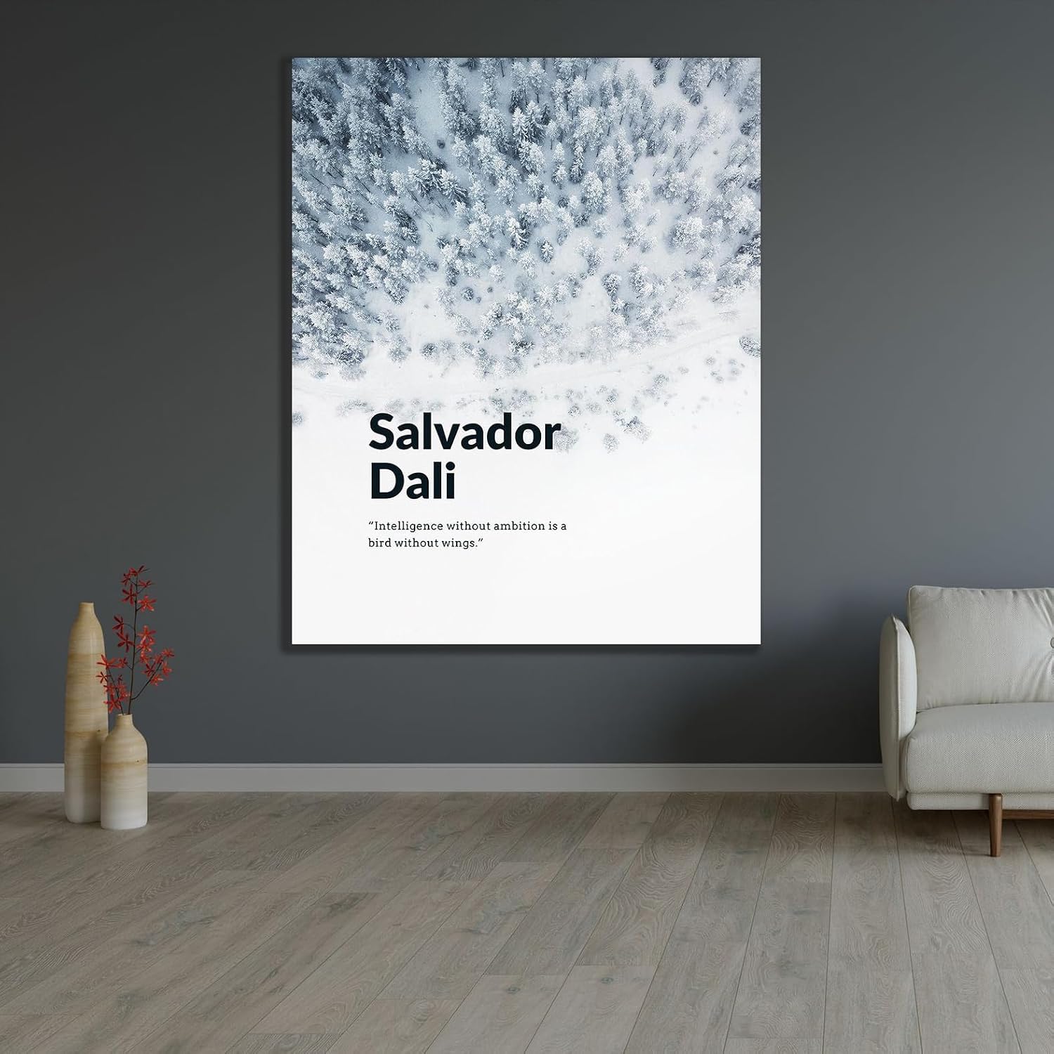 ArtDirect Salvador Dali Quote: Ambition Unframed Art Print Giclee Poster by ArtsyQuotes - Ready for Framing with Customization Sizes 8x10, 11x14, 16x20, 24x30, 36x45, and 48x60 Inches