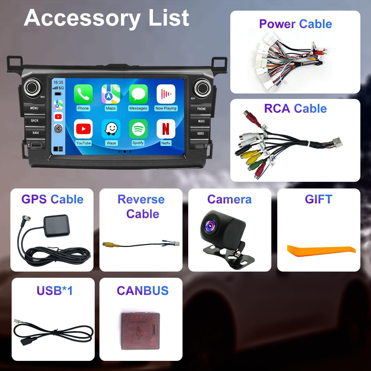4+64G Upgrade Car Radio Stereo for Toyota RAV4 2013 2014 2015 2016 2017 2018, 8 Inch Touch Screen Head Unit with Wireless Carplay Android Auto GPS Navigation FM Bluetooth 5G WiFi SWC HD Backup Camera