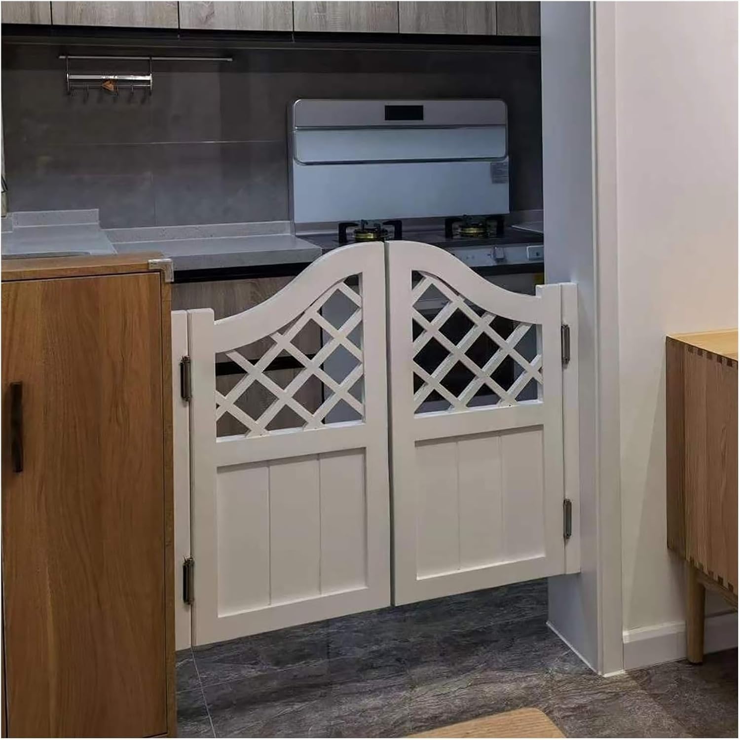 Saloon Swinging Doors Cafe Doors Heavy Duty - White Modern Premade Interior Doors for Kitchen Laundry Room Partition - Available in Various Widths