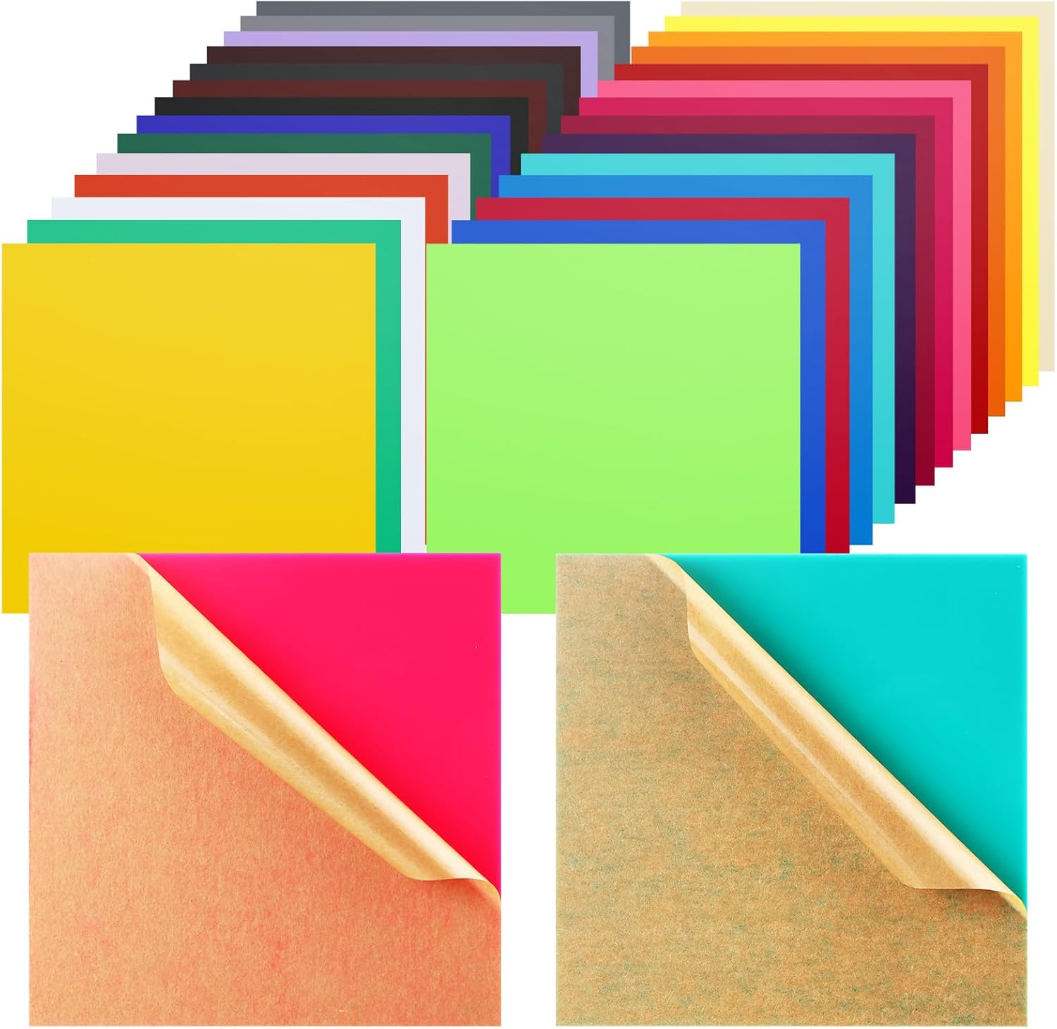 Geetery 30 Pack Colored Acrylic Sheets 1/8" Thick for Laser Cutting 3mm Cast Opaque Acrylic Sheets with Protective Paper for DIY Crafts Signs Home Decor(6 x 6 Inch)