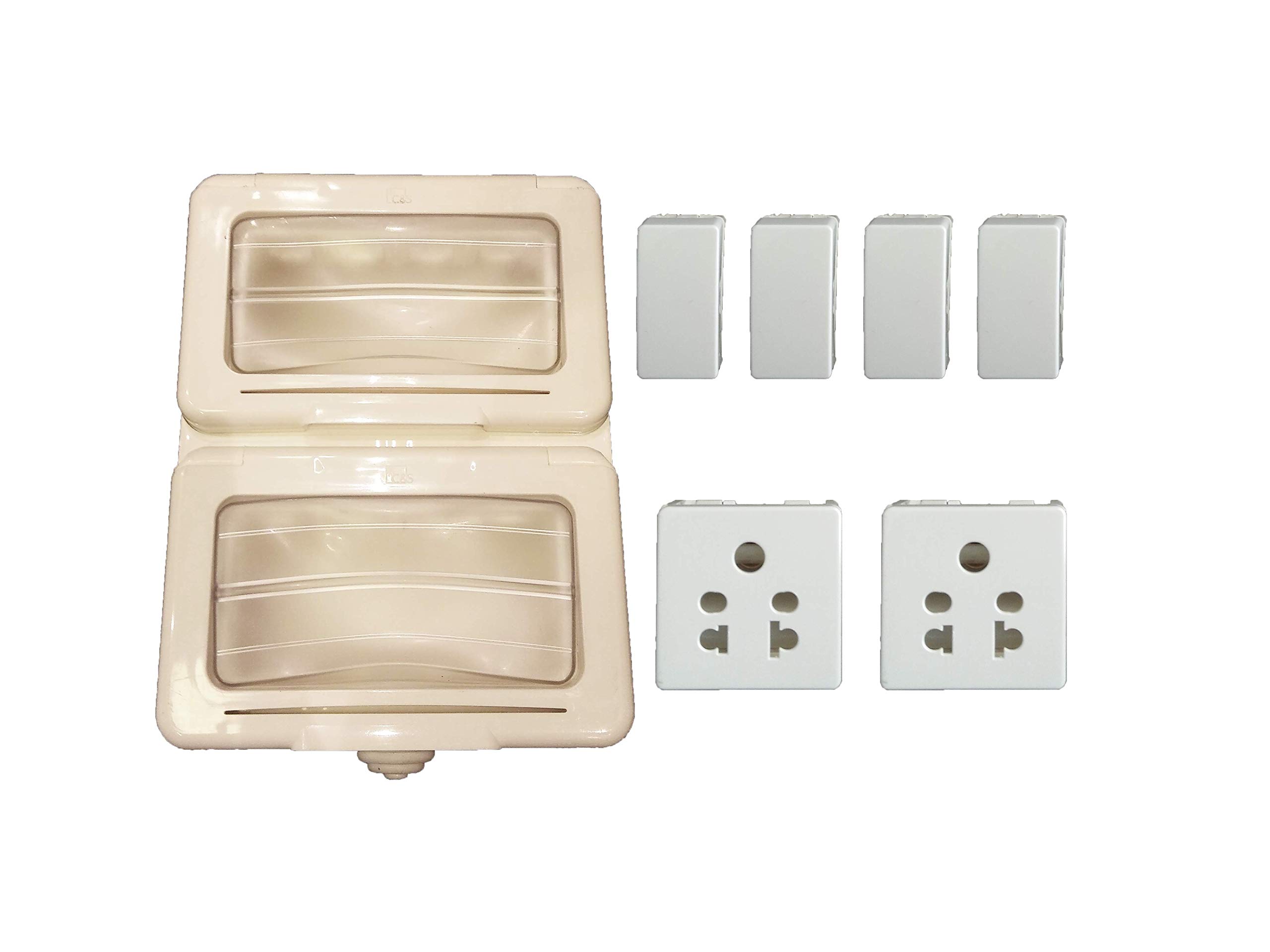 Indian Electrical 8 Module Waterproof Gangbox with Four 6 Ampere Switch and Two 6 Ampere Socket (B07KYKFC96) Amazon Price History, Amazon Price Tracker