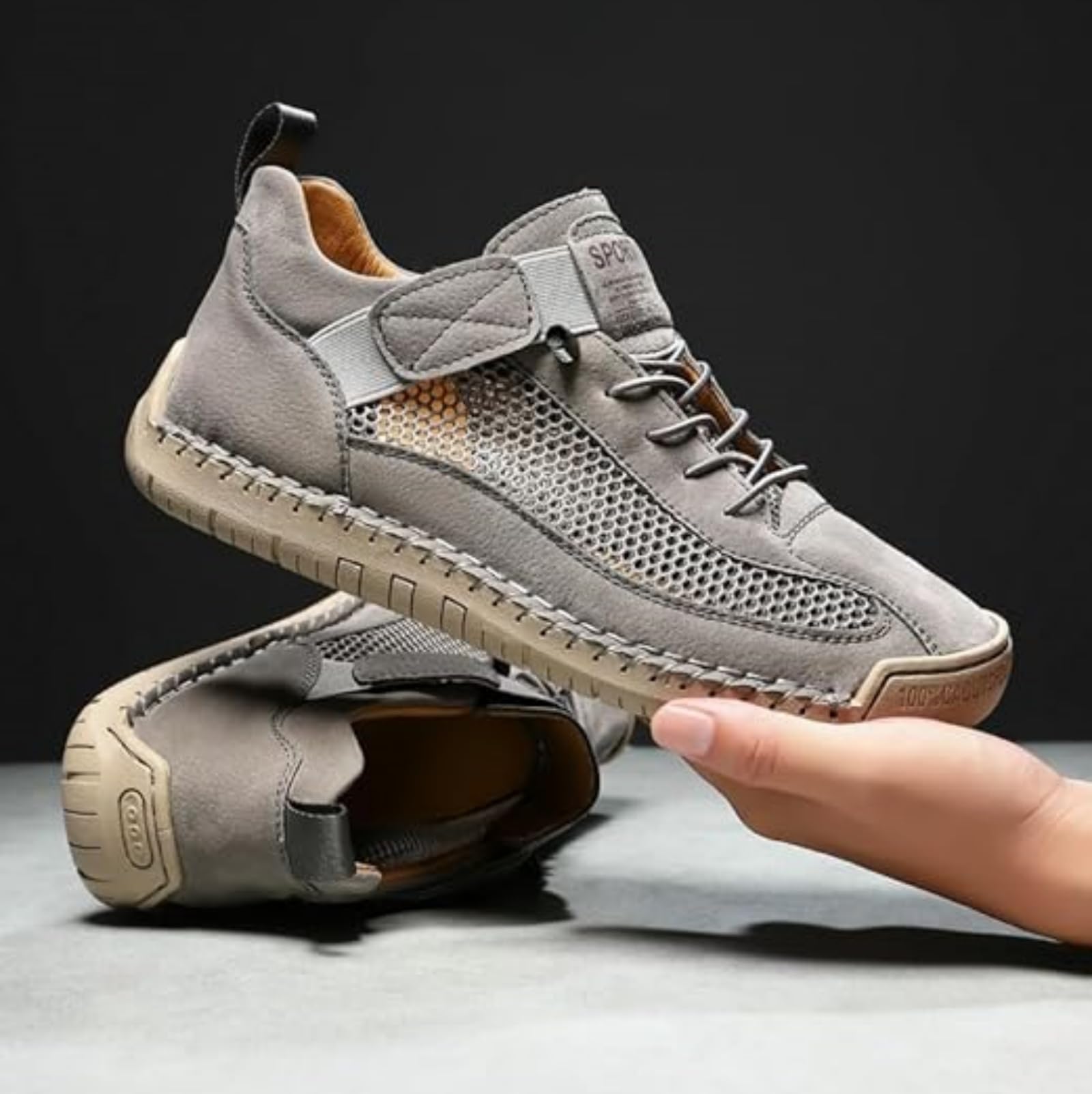 Damskie ręcznie robione skórzane ortopedyczne wygodne buty z regulowaną elastyczną opaską na co dzień antypoślizgowe buty do chodzenia retro płaskie trampki do łodzi