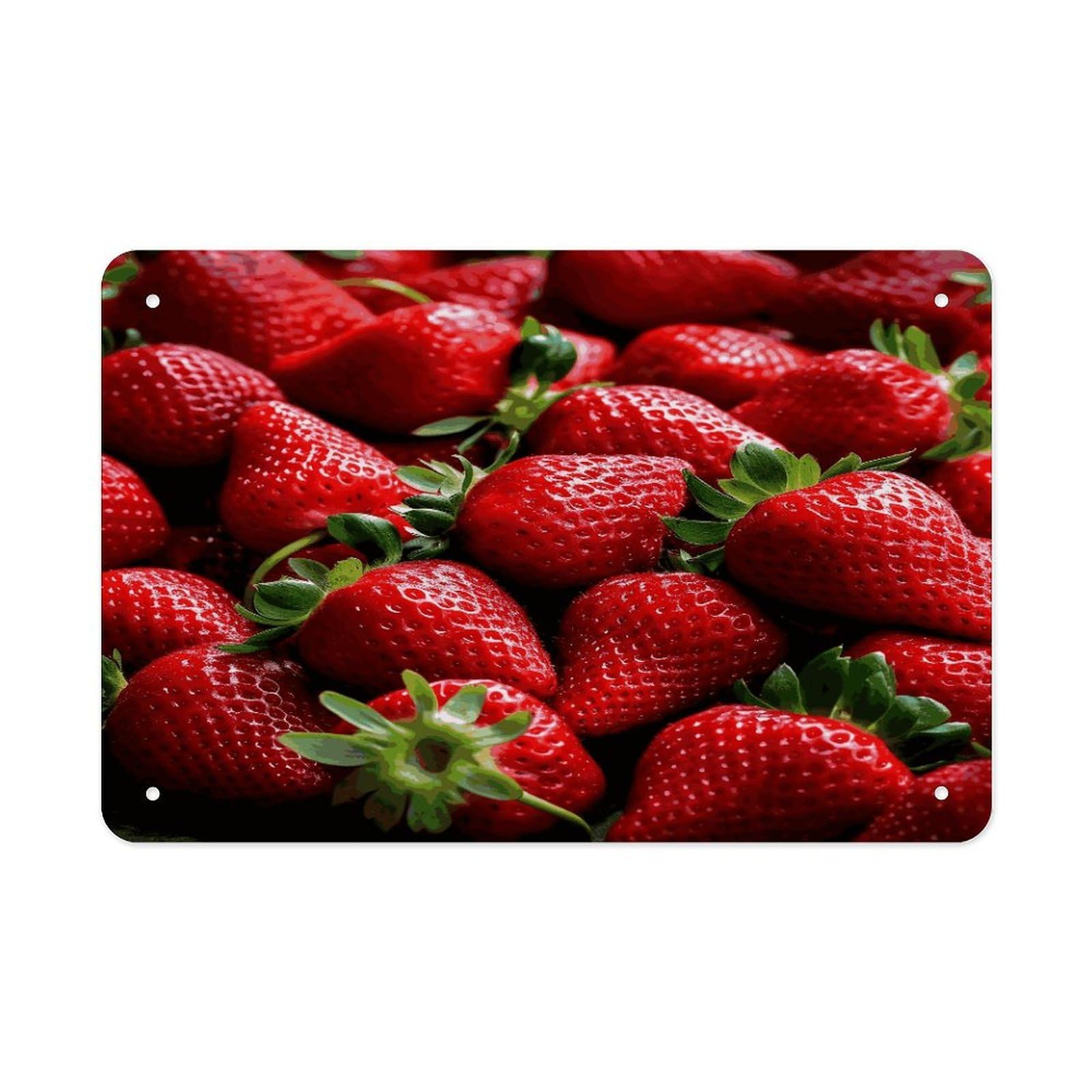 Fekiloot Style Fresh Strawberries Metal Signs Wall Art Tin Sign