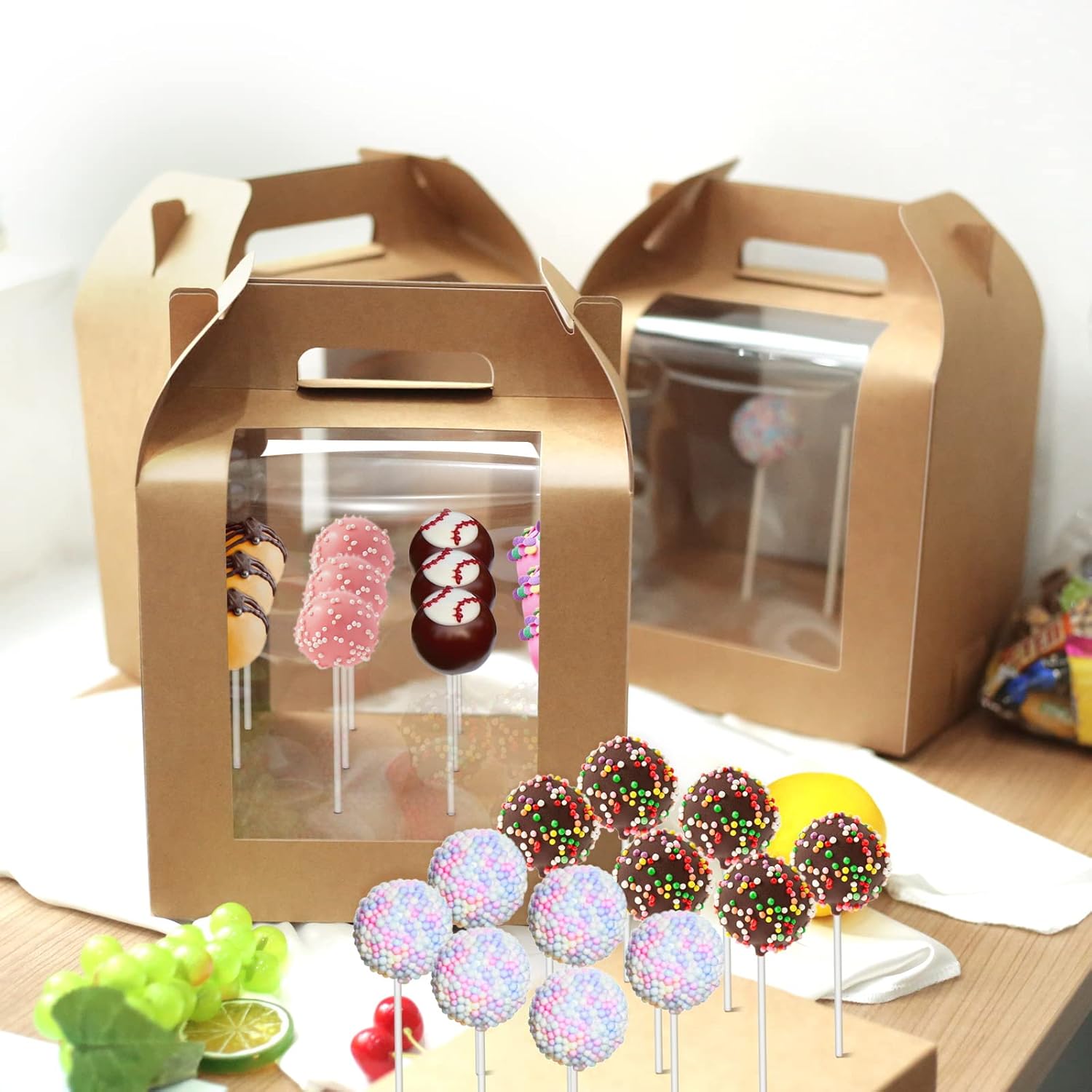 Buy Portable Cake Pop Holder Boxes Cake Pop Display Stand with Cover