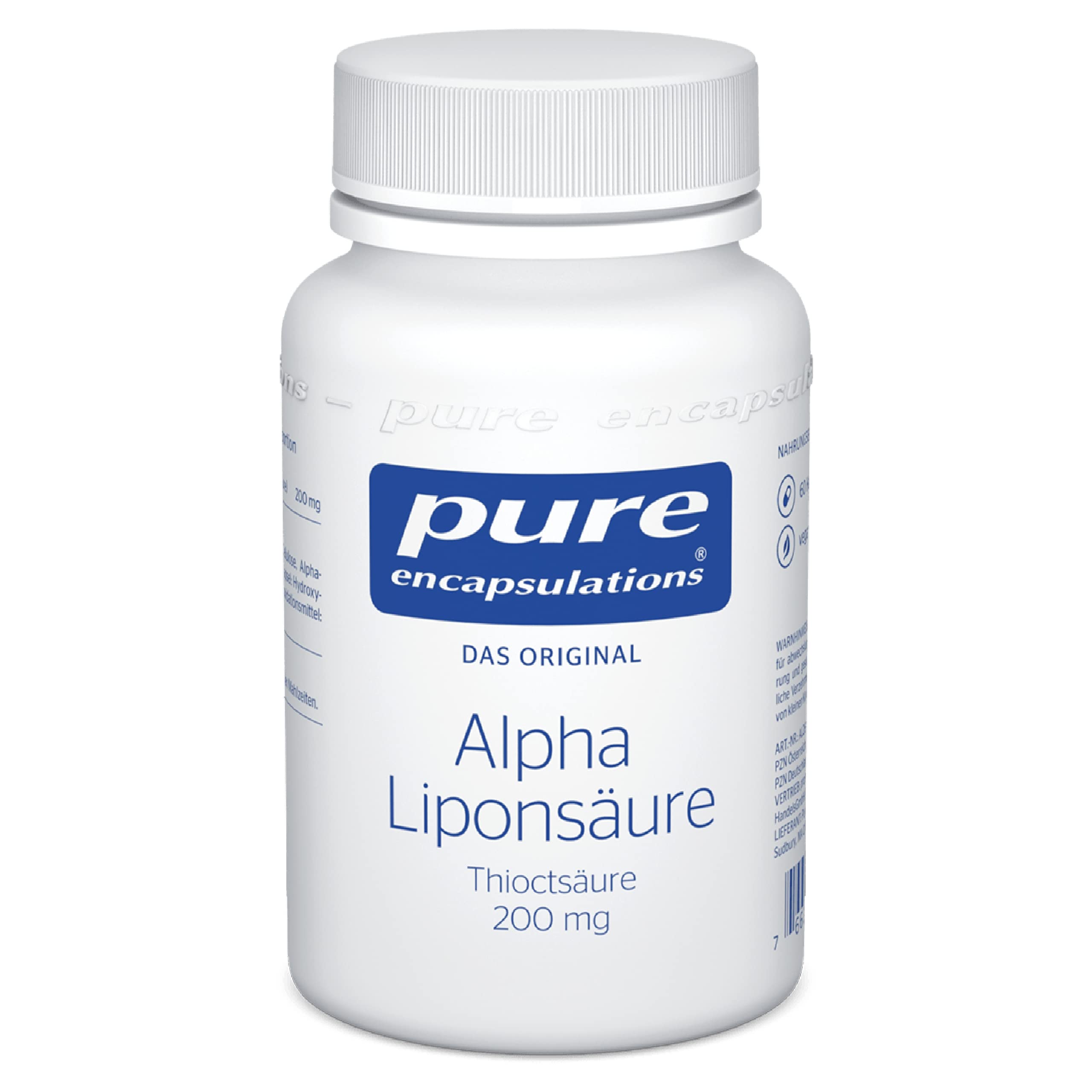 Pure Encapsulations - Alpha Liponsäure - 200mg Thioctsäure - Nahrungsergänzungsmittel - 60 Kapseln