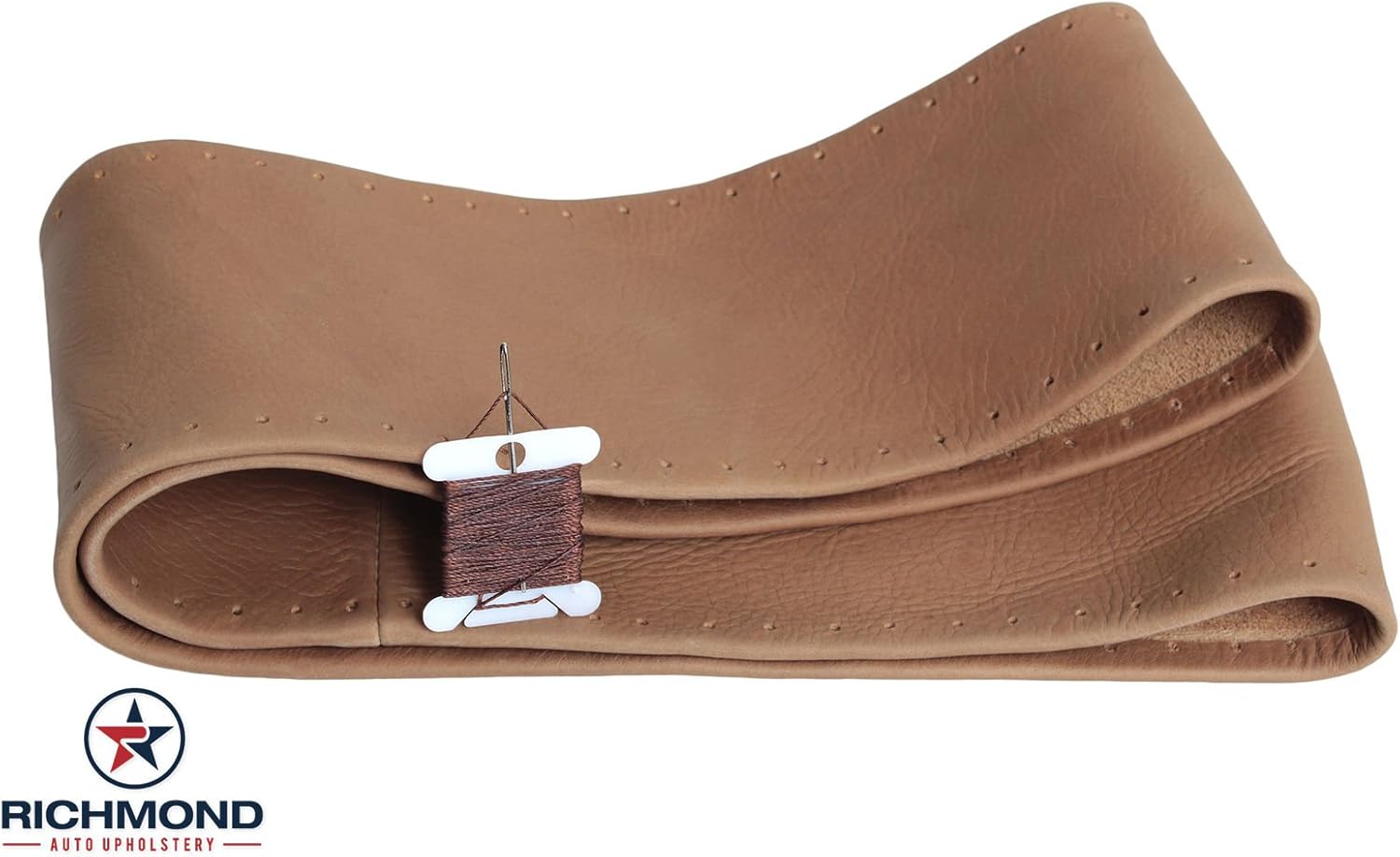 Richmond Auto Upholstery - Leather Steering Wheel Cover, 2-Stitch Style Compatible with 2004-2008 Ford F-150 King Ranch