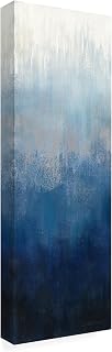 Wrapped Canvas Wall Art - Silvia Vassileva 'Silver Wave II' Wall Art for Living Room, Bedroom, or Office Décor - 10x32