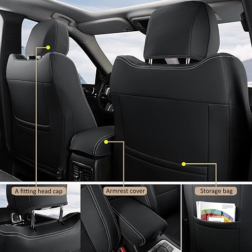 Miniatura 10 de GIANT PANDA Fundas personalizadas para asientos delanteros de automóvil para Jeep Grand Cherokee Laredo Limited Overland Altitude Summit Upland 2011