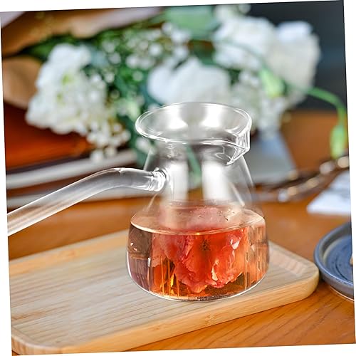 Miniatura 6 de Healeved Tetera de cristal elegante de la resistencia al calor del pote 15.2 fl oz de café preparado a mano para el hogar