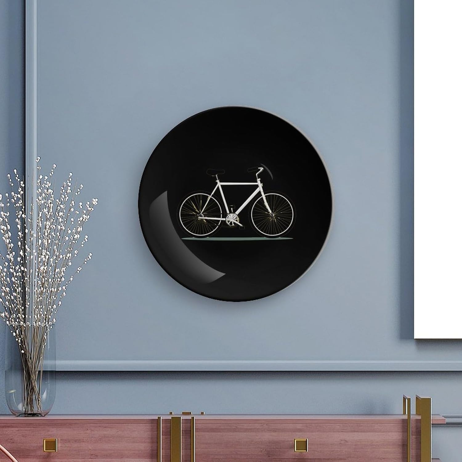 Bicyclebike Decorative Plate Tray Decor Trinket Dish Bone China Dinner Plates for Home Office Kitchen