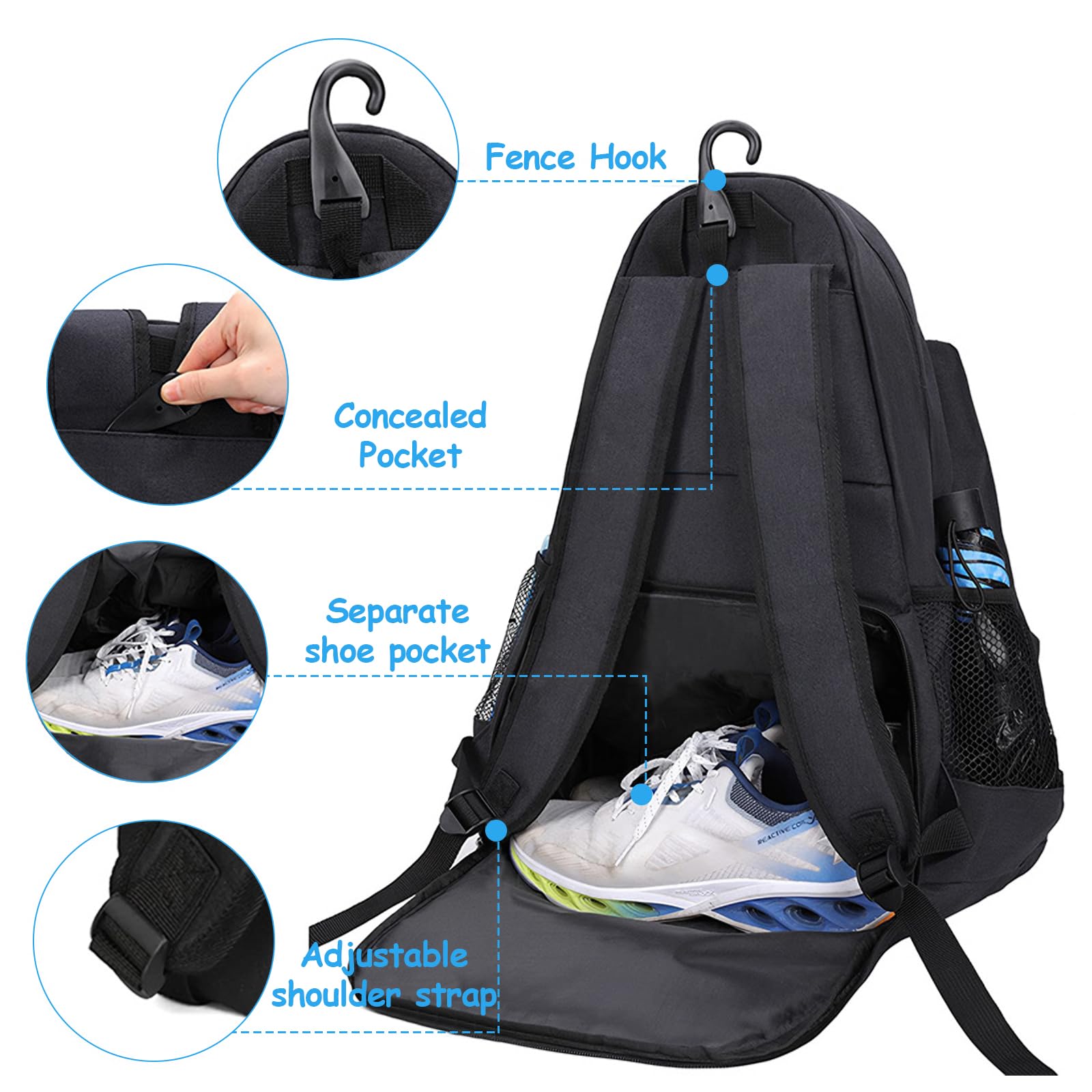 Wisebom Tennis Backpack - Image 4