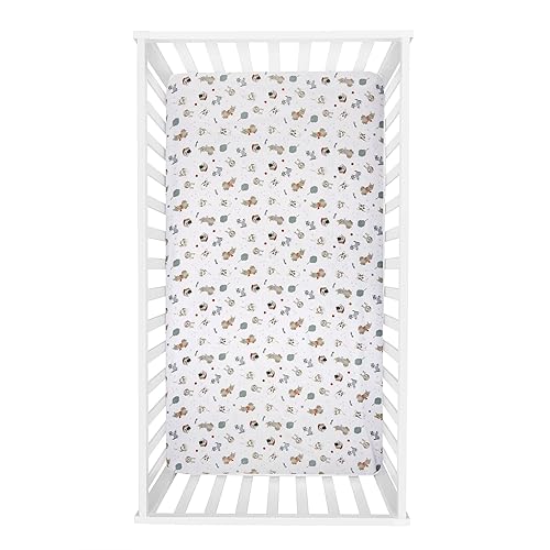 Miniatura 6 de Sammy & Lou Fur-Ever Friends - Juego de ropa de cama para cuna de bebé de 4 piezas, incluye edredón, sábanas bajeras para cuna neutrales, falda de