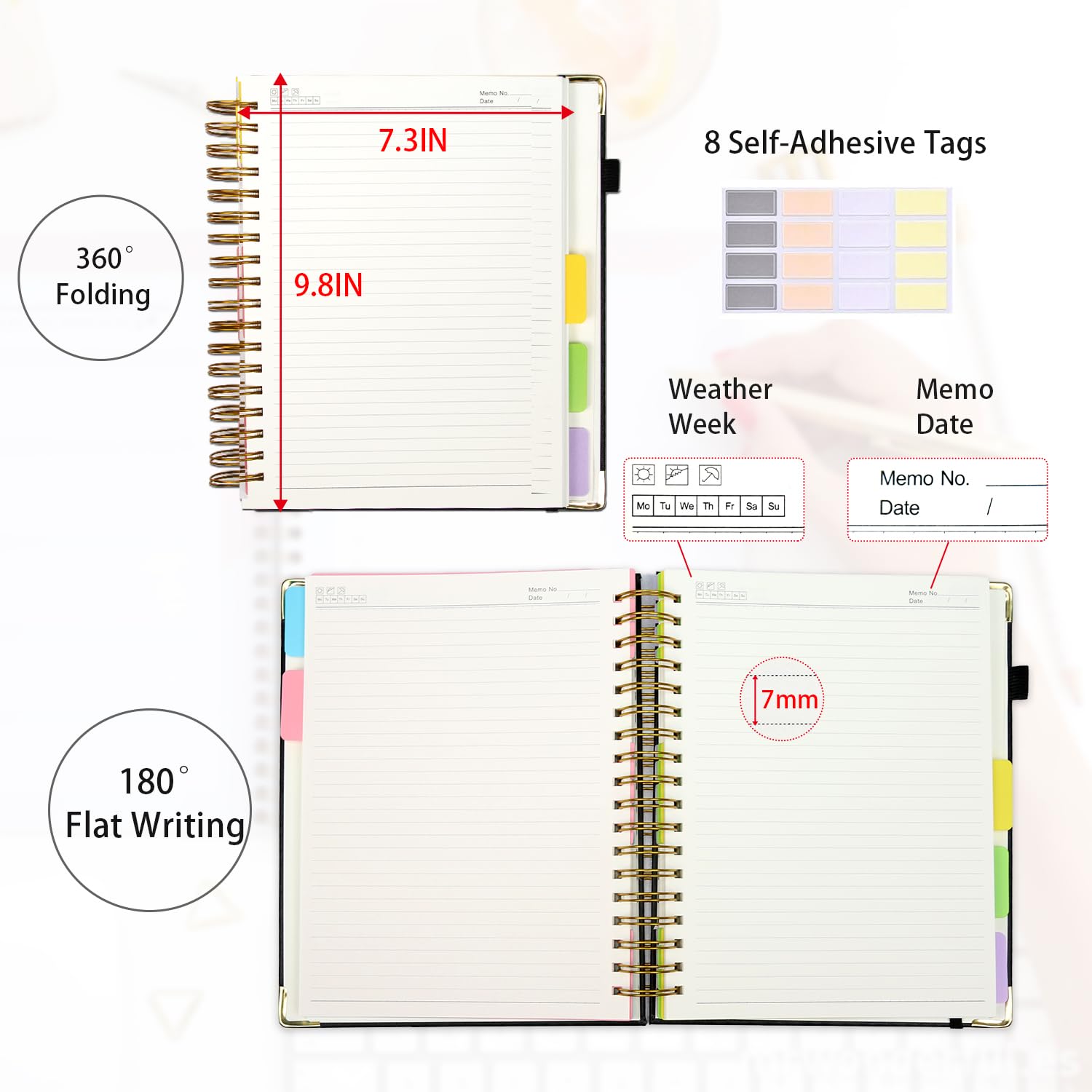 Left Handed Notebooks SUNEE College Ruled Notebook With 5 Movable ...