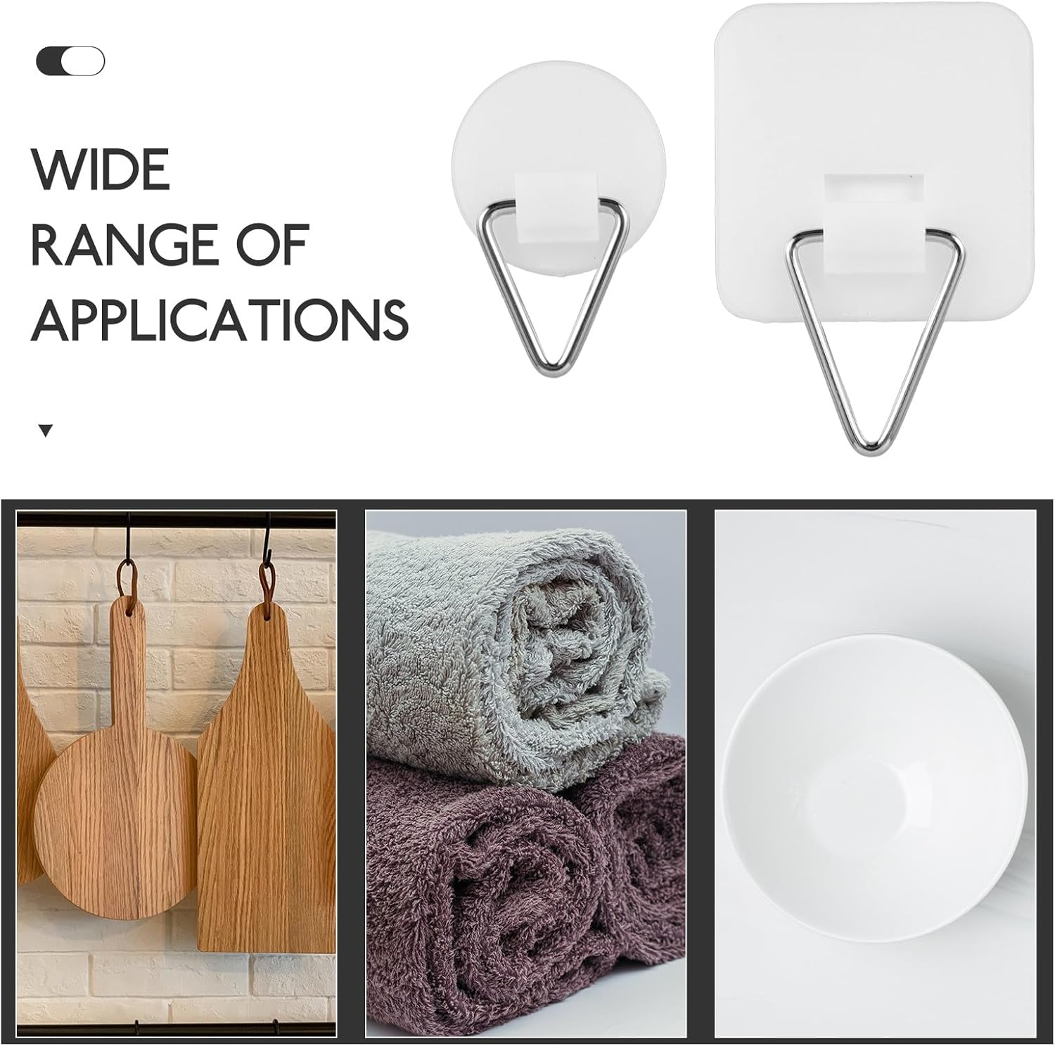 20pcs White Adhesive Wall Hooks Picture Hangers Invisible Wall-Mounted Photo Hooks for Damage-Free Hanging in Home and Office