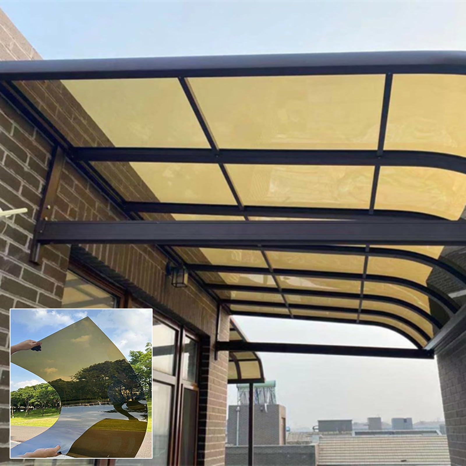 Panneaux de toiture en polycarbonate marron pour stopper les fuites de serre