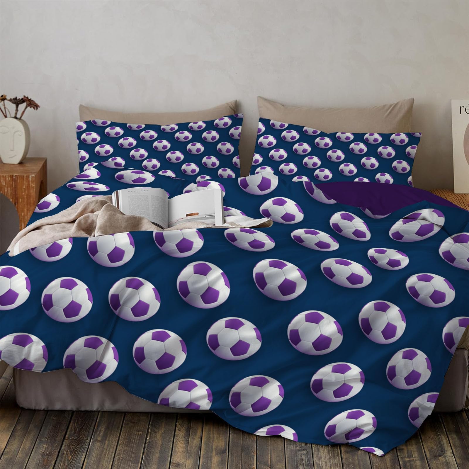 Housse de couette 140x200cm football pour la chambre d'un adolescent passionné