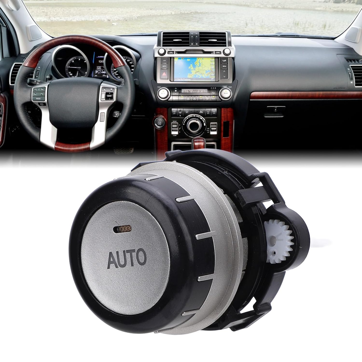 AC Knob Buttons, AC Climate Control Knob, Air Conditioning Control Switch Knobs Car Air Conditioning Heat Control Switch Replacement for Prado LC150 2010 to (Left AUTO Key: