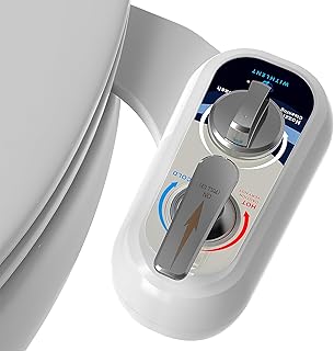 Bidet Einsatz Für Toilette linkes, Cold/Heiß Water Bidet Dusch-WC,mit Einziehbare selbstreinigende Doppeldüsen,Wasserstrahl regulierbar,WC-Aufsatz,Front- und Heckreinigung