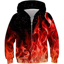 TUONROAD 6-16T Boys Girls Zip Up Hoodies Sweatshirts 3D Printed Cool Pullover with Pockets