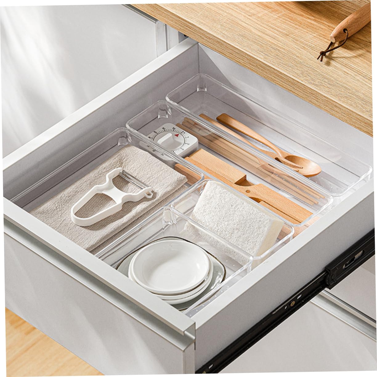 Schubladenorganizer 1 Satz aus PET Transparent mit Mehreren Größen
