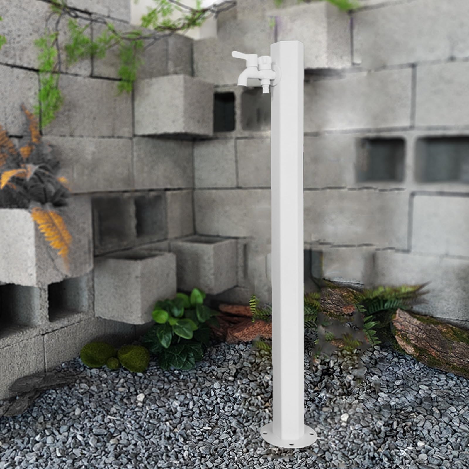 ZYCHSJXA Stainless Steel Outdoor Faucet Column Double Tap Garden Water Supply Anti-Leak Hydrant for Courtyard Heavy Duty Hose Solutions